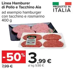 Carrefour Linea Hamburer di Pollo e Tacchino Aia offerta