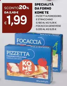 Ekom Specialità da forno kome te pizzetta pomodoro, focaccia genovese offerta