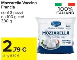 Carrefour Mozzarella Vaccina Francia offerta