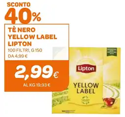 Ekom Tè nero yellow label LIPTON offerta