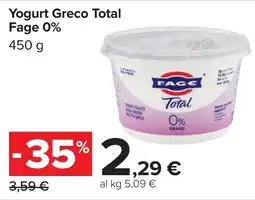 Carrefour Yogurt Greco Total Fage 0% offerta