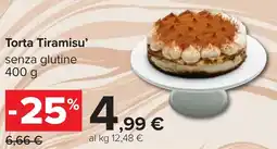 Carrefour Torta Tiramisu' senza glutine offerta