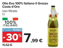 Carrefour Olio Evo 100% Italiano II Grezzo Costa d'Oro offerta