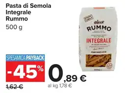 Carrefour Pasta di Semola Integrale Rummo offerta