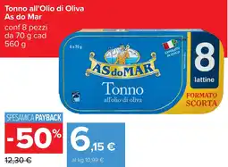Carrefour Tonno all'Olio di Oliva As do Mar offerta