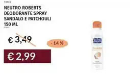 Prezzemolo e Vitale Neutro roberts deodorante spray sandalo e patchouli offerta