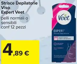 Carrefour Strisce Depilatorie Viso Expert Veet offerta