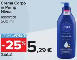 Carrefour Crema Corpo in Pump Nivea offerta