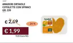 Prezzemolo e Vitale Amadori ortaiole cotolette con spinaci offerta