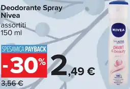 Carrefour Deodorante Spray Nivea offerta