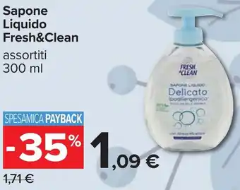 Carrefour Sapone Liquido Fresh&Clean offerta