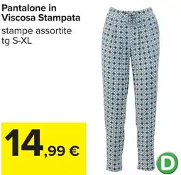 Carrefour Pantalone in Viscosa Stampata offerta