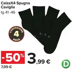 Carrefour CalzaX4 Spugna Caviglia offerta