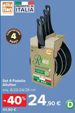 Carrefour Set 4 Padelle Alluflon offerta