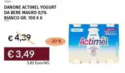 Prezzemolo e Vitale Danone actimel yogurt da bere magro 0,1% bianco offerta