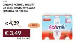 Prezzemolo e Vitale Danone actimel yogurt da bere magro 0,1% alla fragola offerta