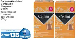 Carrefour Capsule Aluminium Compatibili Nespresso Cellini offerta