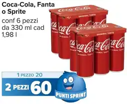 Carrefour Coca-Cola, Fanta o Spri da 330 ml cad 1,98 | te offerta