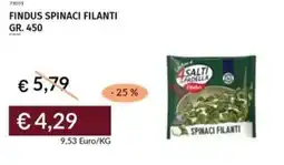 Prezzemolo e Vitale Findus spinaci filanti offerta