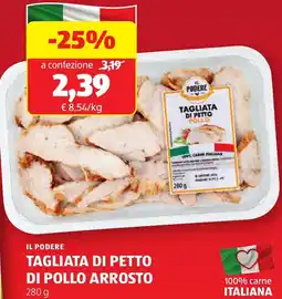 ALDI Il podere tagliata di petto di pollo arrosto offerta