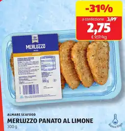ALDI Almare seafood merluzzo panato al limone offerta