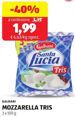 ALDI Galbani mozzarella tris offerta