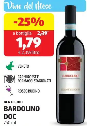 ALDI Bentegodi bardolino doc offerta