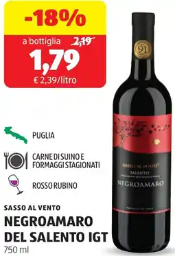 ALDI Sasso al vento negroamaro del salento igt offerta