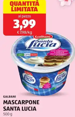 ALDI Galbani mascarpone santa lucia offerta