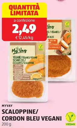 ALDI Myvay scaloppine/ cordon bleu vegani offerta