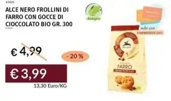 Prezzemolo e Vitale Alce nero frollini di farro con gocce di cioccolato bio offerta