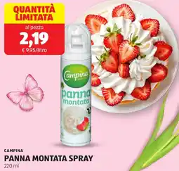 ALDI Campina panna montata spray offerta
