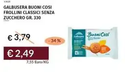 Prezzemolo e Vitale Galbusera buoni cosi frollini classici senza zucchero offerta