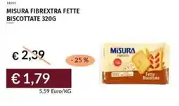 Prezzemolo e Vitale Misura fibrextra fette biscottate offerta