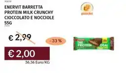 Prezzemolo e Vitale Enervit barretta protein milk crunchy cioccolato e nocciole offerta