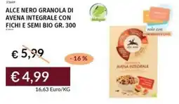 Prezzemolo e Vitale Alce nero granola di avena integrale con fichi e semi bio offerta