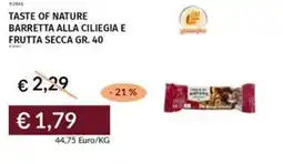 Prezzemolo e Vitale Taste of nature barretta alla ciliegia e frutta secca offerta