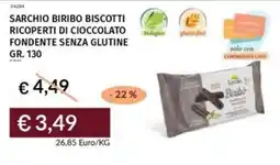 Prezzemolo e Vitale Sarchio biribo biscotti ricoperti di cioccolato fondente senza glutine offerta