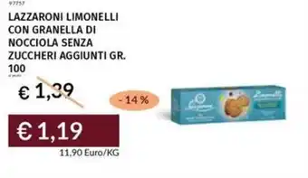 Prezzemolo e Vitale Lazzaroni limonelli con granella di nocciola senza zuccheri aggiunti offerta