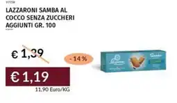 Prezzemolo e Vitale Lazzaroni samba al cocco senza zuccheri aggiunti offerta