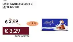 Prezzemolo e Vitale Lindt tavoletta cuor di latte offerta