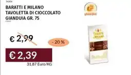 Prezzemolo e Vitale Baratti e milano tavoletta di cioccolato gianduia offerta