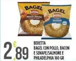 Euroesse Beretta bagel con pollo, bacon e senape/salmone e philadelphia offerta