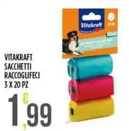Euroesse Vitakraft sacchetti raccoglifeci 3 x 20 pz offerta