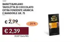 Prezzemolo e Vitale Baratti&milano tavoletta di cioccolato extra fondente arancia e mandorle offerta