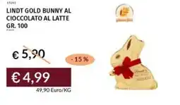 Prezzemolo e Vitale Lindt gold bunny al cioccolato al latte offerta