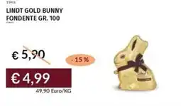 Prezzemolo e Vitale Lindt gold bunny fondente offerta