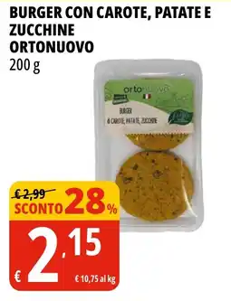Tigros Burger con carote, patate e zucchine ORTONUOVO offerta