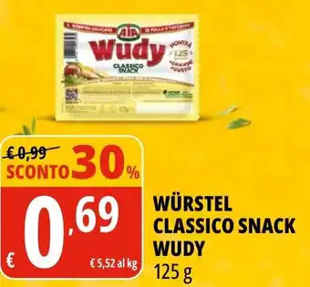 Tigros Würstel classico snack WUDY offerta