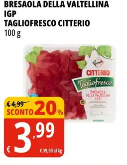 Tigros Bresaola della valtellina IGP tagliofresco CITTERIO offerta